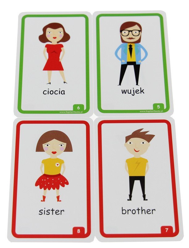 Educational cards - English. The most important words